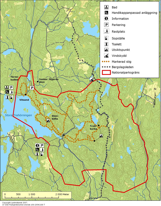 karta nationalparken - Tivedstorp i Tiveden